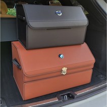 노블엑스 BMW 가죽 트렁크 정리함 수납함 세차가방 신발 정리함 트렁크박스 F10 G30 F30 G20 G02 G01 G07, M로고(메탈-유광), 레드, 수납형