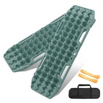 오프로드 트랙보드 2pcs 복구 견인 보드 내장 잭베이스 트랙 구부러진 120 부하 용량 10 톤 윤곽 램프 양날, 2pc 녹색