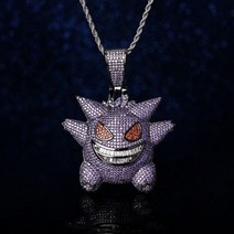 포켓몬 애니메이션 Gengar 피규어 재미있는 목걸이 펜던트 만화 쥬얼리 목걸이 힙합 펜던트 모델 액세서리 아이 선물, YELLOW