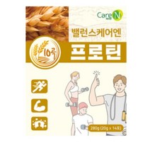 케어엔 밸런스케어엔 프로틴 14포 (14일분) 근육량 필수아미노산 식이섬유 갈락토올리고당, 14개, 20g
