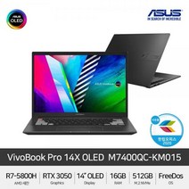 [ASUS] VivoBook Pro 14X OLED M7400QC-KM015 R7-5800H [16GB/ 512GB/ RTX3050/ FD] [제로블랙] [기본제품]