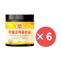 더블코어유산균 프롤린 생착유산균 실크피브로인 유산균 포스트바이오틱스 프리바이오틱스 6통, 120g, 6개