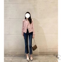 노카라트위드자켓 크롭 하객룩 반코트 울자켓 핑크