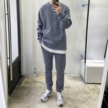 라운지21 남자 홈웨어 오버핏 기모 트레이닝 세트