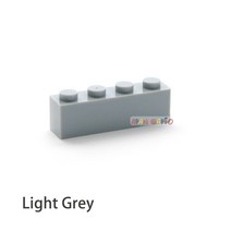 어린이 아기 실내 놀이터 놀이기구 미끄럼들 200 개 1x4 도트 DIY 빌딩 블록 두꺼운 피규어 교육 창조적 장난감 크기 3010 호환, [14] Light Grey 200pcs