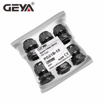 케이블글랜드 Geya ip68 케이블 글랜드 pg7 20pcs 3-6.5mm pg9 pg11 pg13.5 pg16 pg21 와이어 케이블 방수 나일론 플라스틱 케이블 글랜드, pg21 블랙 6개입