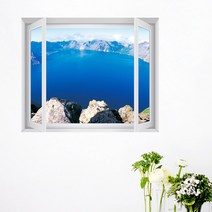 꾸밈 iw524-백두산천지창문그림액자(중형) 액자, C타입 엘레강스골드