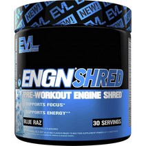 EVLUTIONNUTRITION ENGN 슈레드 프리-워크아웃 엔진 블루 라즈베리 맛, 1개, 240g