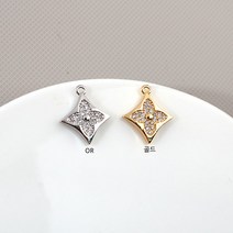 비즈아이 [7347-10]큐빅팬던트(큐빅네잎꽃마름모) 12*14mm [1개]