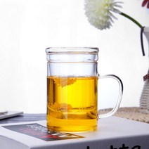 루나 티머그 유리잔 내열유리 뚜껑 찻잔 머그컵 400ml, 상세 참조