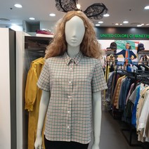 [베네통] 체크반팔남방(BABLA9131)