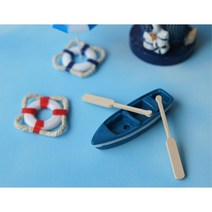 여름 파라솔 썬배드 튜브 보트 모형 미니어처 장식품 소품 테이블, 파라솔 블루