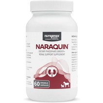 강아지영양제 Nutramax NARAQUIN 식이성 인산염 결합제 고양이와 개를 위한 신장 지원 보충제 60개