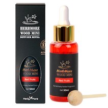 허브모아 우드미니 차량용 디퓨저 방향제 송풍구 클립형, 1개, 리필 레드프룻 50ml