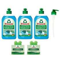 Frosch 독일 친환경 주방세제 베이킹소다500ml 3개 +개구리수세미2개+정품펌프1개(손소독제)