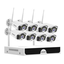 Jooan 10CH NVR 3MP 5MP 무선 보안 카메라 시스템 옥외 P2P WiFi IP 키트 CCTV 비디오 모니터링, 04 10CH 3MP 8 Cameras_01 없음