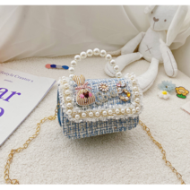 sh스타일) 여아 트위드핸드백 래빗포인트 크로스가방