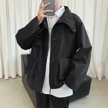 커플코트 타입 야구복 남성 여성 트렌드 봄가을 계절 멋진 와이드 루즈핏 4998781758, M, 블랙 1000 더블레이어 퀄리티