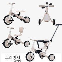 유아 경량 세발자전거 자전거 5in1 BTM 푸시 안전바 포함 승용 완구, 그레이지