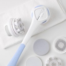 라이프썸 전동 바디브러쉬(LFS-HA37)+5종 브러쉬 증정 샤워브러쉬 마사지브러쉬 목욕 바디브러쉬 샤워 목욕솔, 베이비블루