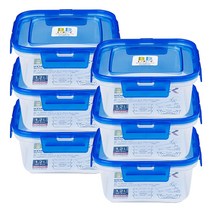 코멕스 BBLOCK 정사각 밀폐용기 블루 1.2L X 6개