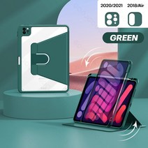 ebook리더기 이북 북 전자책 단말기 전자북아이패드 미니 6 케이스 프로 11 2021 10.2 7 세대 8 9 커버 360 도 회전 에어 4 5, 03 dark green, 03 Air 4 Air 5
