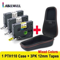 라벨기 라벨프린터 labelwell eva hard case 적당한 형제 pt-h110 pth110 231 label maker for travel bag Carrying, 1케이스 3팩 5세트