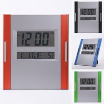 벽 시계 탁상 겸 디지털 실버 클락 날짜 요일 온도 화면 디스플레이 표시 스탠딩 스탠드 받침 대