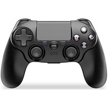 VOYEE 소니 플레이스테이션 4와 호환되는 무선 컨트롤러 향상된 듀얼 쇼크 PS4 컨트롤러 6축 모션 센서 PS4 게임패드 리모컨 오디오 기능/고속 충전 포트 포함 (블랙), Black