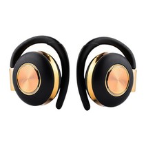 WJSHOP V5 TWS 귀걸이형 양귀 블루투스 무선이어폰(실버/골드), 골드