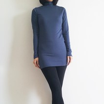 여성 골지 얇은 목폴라 이너 가을 겨울 목티 롱티 텐셀 티셔츠 모카 슬림핏 긴팔 면폴라티 롱폴라