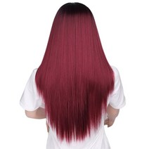 Is a wig Long Straight Black Mixed White Wigs Synthetic Women Wigs Cosplay Wig Yellow Purple Middle Part Daily Hairs, 01 24 inches, 05 R2-118, 1개