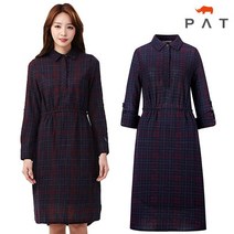 PAT 벨티드 체크 원피스