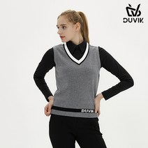 듀빅 DV 듀빅 여성 브이넥 배색포인트 니트 조끼 DD3WSV272MG