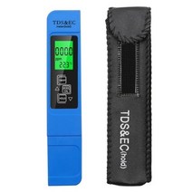 수질 테스터 TDS 미터 EC 온도 측정기 3-in-1 0-9990ppm 식수 풀 용 물 테스트, blue with blacklight