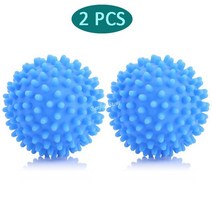 미니건조기 세탁 건조기 공 재사용 가능한 PVC 건조 섬유 유연제 청소 도구 액세서리, [02] Blue 2pcs, [02] Blue 2pcs