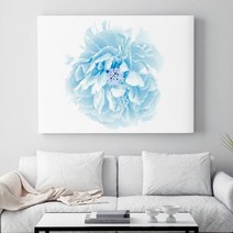 셀러허브 크리스탈 블루 모란 No1 생동감 넘치는 모란 꽃 액자 30호, 정사각형(72x72cm)／프레임액자(흰색)