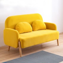 소파 매장용 대기석 상담실 쇼파 원룸 2인 거실 1인 왕홍 미용실쇼파, 듀오(110cm), 옐로우(벨벳)