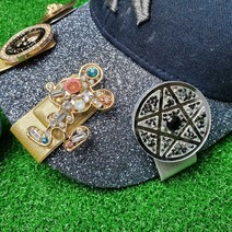 럭셔리한 골프볼마크 공마커 양면햇클립 남녀 필드 라운딩 준비용품 선물, 미키볼마크+양면자석햇클립실버