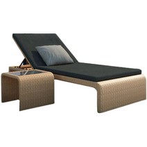 루프탑 호텔 야외 쿠션 가든 정원 선베드 테라스 팬, 등나무라운지의자+티테이블