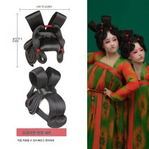 옛날 가발 당궁야연 시녀 붉은 줄 토끼 귀 공연 상투 당나라 리본 스타일 소프트 백, 성인속이빈탕궁전연회가발, 하나