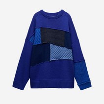 매장 정품 아더에러 x 자라 패치워크 오버사이즈 스웨터 블루 Ader Error Zara Patchwork Oversize Sweater Blue