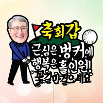 애니데이파티 (행복은홀인원-컬러포토) 환갑토퍼 칠순토퍼 생신토퍼 퇴임토퍼 케이크토퍼 주문제작