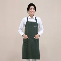 이솔홈 앞치마 원피스형 주방 공방 카페 바리스타 어린이집앞치마 모음, 워싱 면 앞치마 02_카키