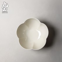 [공방상점] 연꽃무늬 플레이트 다도구세트 도자기볼 도자기 차도구 퇴수기, 소 접시(화이트)