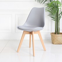 슐 인테리어 가죽 쿠션 원목 에펠체어 식탁 카페 의자 SL108, 01_그레이, 1개