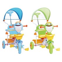 중모토이플러스 돌고래 다기능 자전거 유아용 세발자전거, 블루