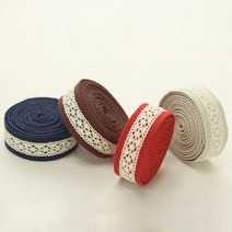 소잉데일리_ 59종 웨이빙 끈 핸들 자석단추 에코백 패턴, 웨이빙 콤비핸들, 레이스_브라운