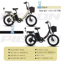 플라이비둘기 전기자전거 접이식 변속페달 26인치, 6AH(3시간 지속), 26인치 블랙/m 노란색(색상하단비고)
