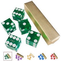 GSE Games Sports Expert Set of 5 Poker Craps 19mm Serialized Casino Dice (Blue), 1
